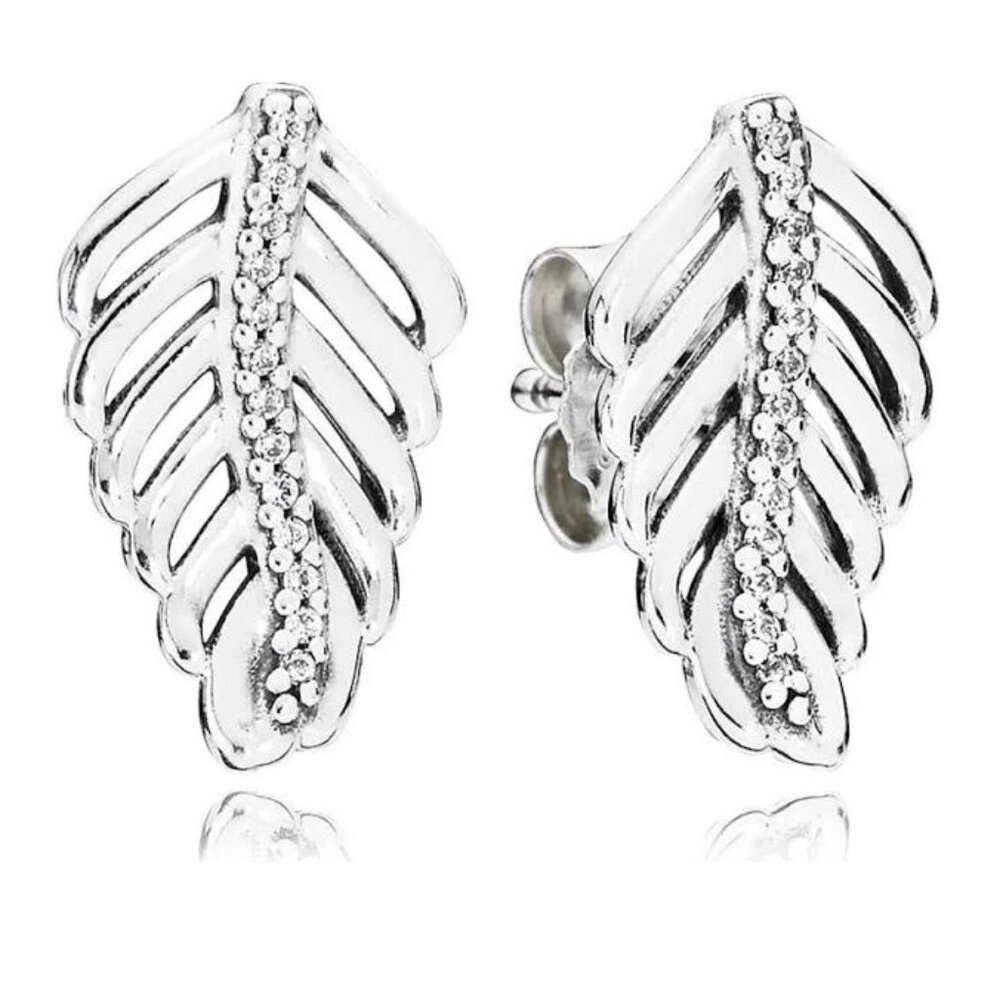 CLEARANCE! Pandora Shimmering Feather Post Earrings